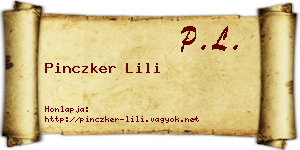 Pinczker Lili névjegykártya